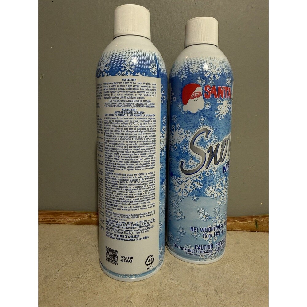 (2) Santa Snow Aerosol Spray Artificial Frost Window Decorations Christmas Tree - Picture 5 of 5